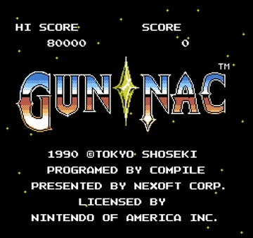 Gun Nac (USA) screen shot title